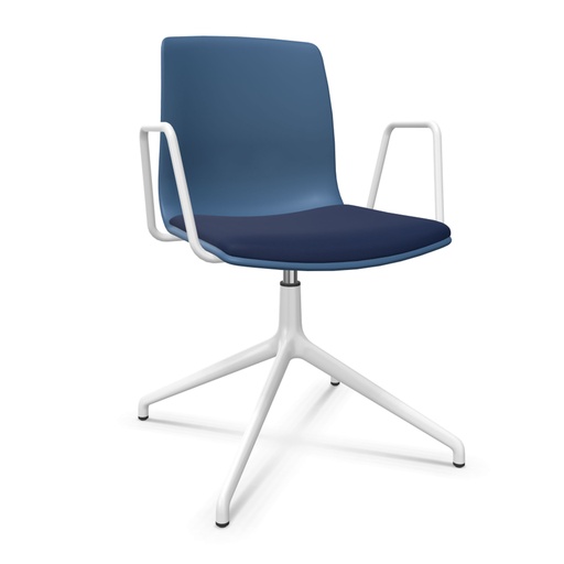 Silla Noom 50 con base giratoria fija y asiento tapizado