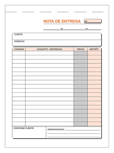 Talonario Entregas 1/4 natural triplicado T-92 Loan