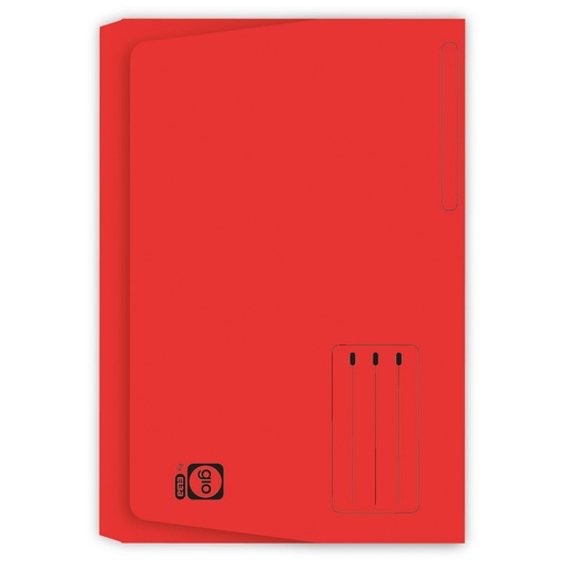 Subcarpeta Pocket Folio 320 g/m² roja Gio (Paquete 25 unidades)