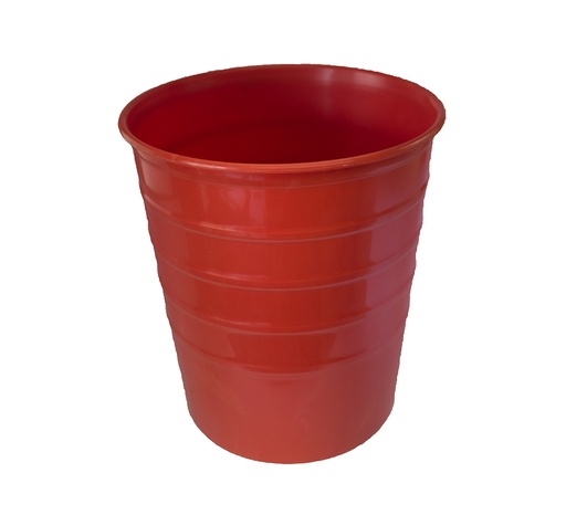 Papelera de plástico roja de 13 litros V415000