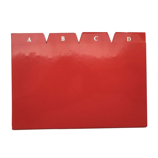 Índice separador de plástico rojo para ficheros nº 5