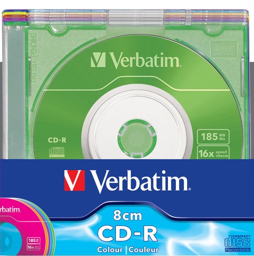 MiniCD -R 210 MB mini con caja slim Verbatim (Pack 5 unidades)
