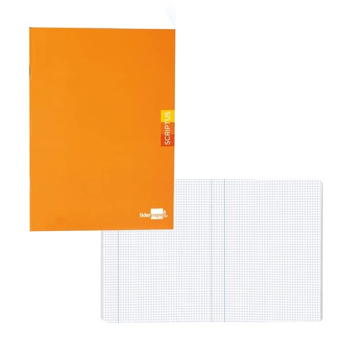 Libreta grapada A4 cuadrícula grande 48 hojas naranja Scriptus