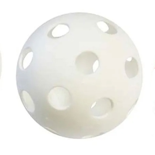 Pelota de hockey dura 100 mm con agujeros blanca - Pack 5 unidades