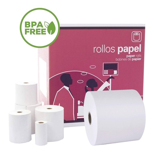 Rollo de papel térmico 57 x 55 x 12 mm (Caja 100 unidades)