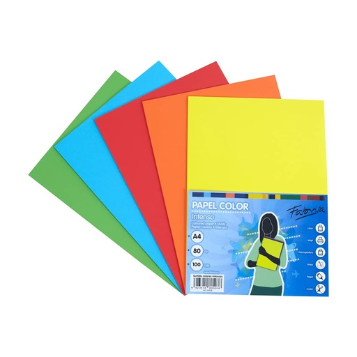 Papel A4 10 colores surtidos intensos 80 g/m² (Paquete de 100 hojas)
