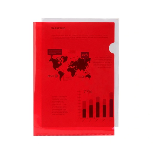 Dossier uñero A4 rojo translúcido Liderpapel