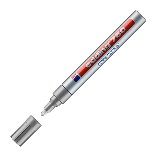 Rotulador permanente Edding 750 plata