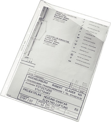 Funda para planos A4 corte diagonal con 4 taladros Grafoplás (Caja 100 unidades)