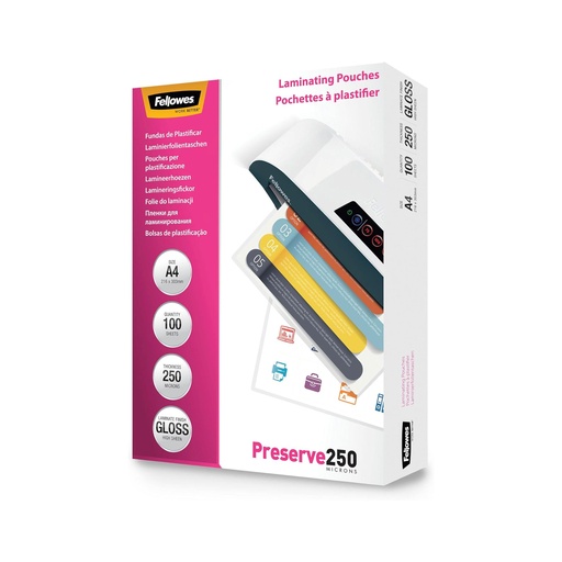 Funda de plastificar A4 216 x 303 mm 250 µ brillo (Caja 100 unidades)