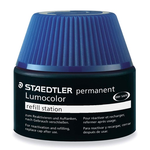Staedtler Lumocolor 487 17-3. Cargador para marcadores Lumocolor 313, 314, 317 y 318. Color Azul - Frasco 15 ml