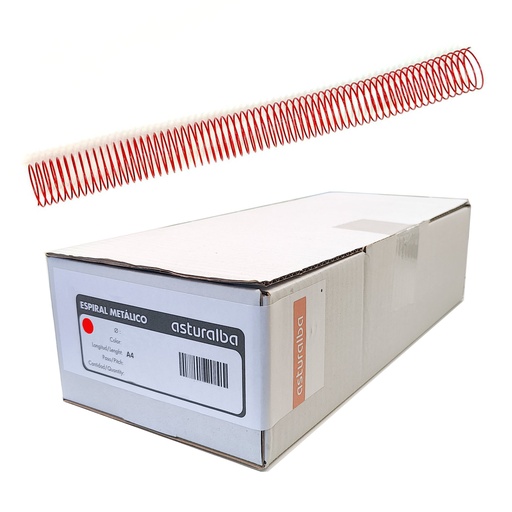 Espiral metálico rojo 32 mm 5:1 (Caja 50 unidades)