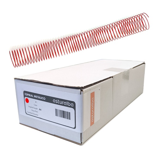 Espiral metálico rojo 42 mm 5:1 (Caja 30 unidades)