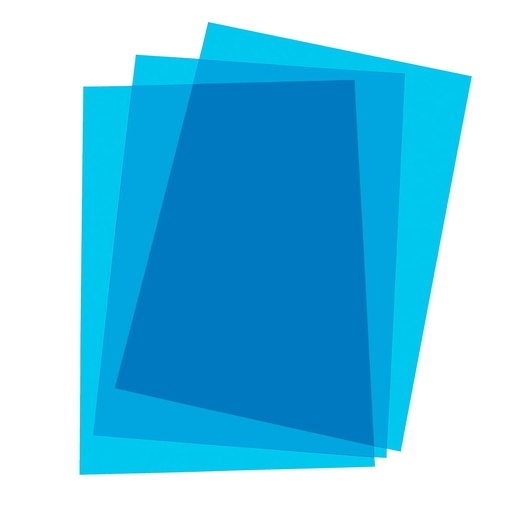 Portada de encuadernación A4 azul transparente de plástico de 180 micras (Caja de 100)
