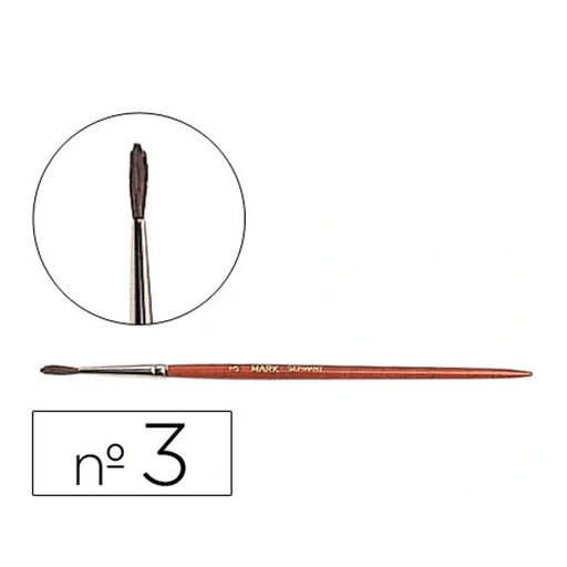 Pincel acuarela Liderpapel Nº 3 pelo engomado con virola cromada