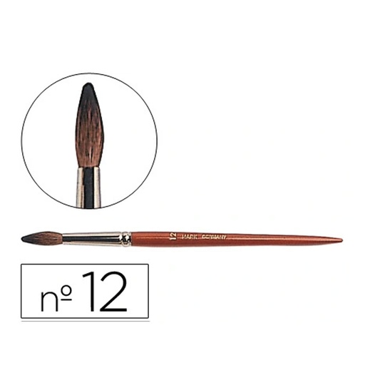 Pincel acuarela Liderpapel Nº 12 pelo engomado con virola cromada