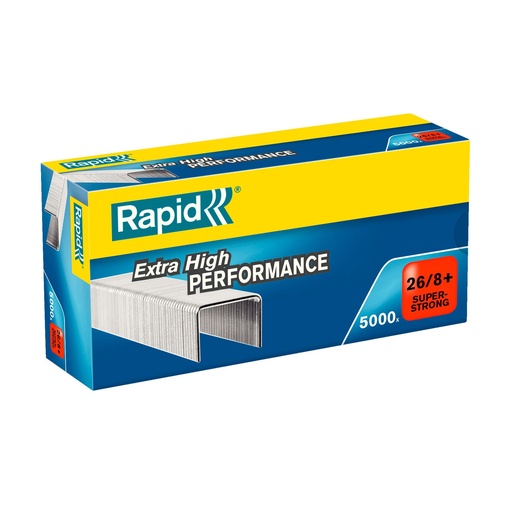 Grapas 26/8+ galvanizadas Rapid (Cajita 5000 unidades)