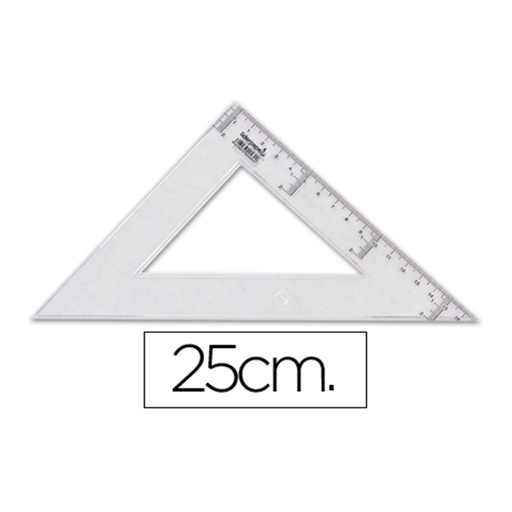 Escuadra transparente milimetrada de 25 cm Liderpapel