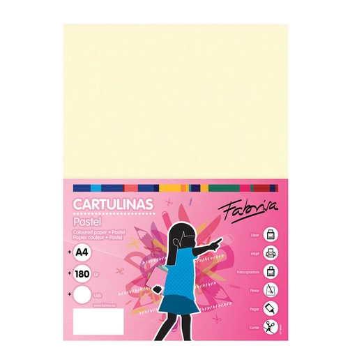 Cartulina A4 marfil 180 g/m² Fabrisa (Pack 50 unidades)