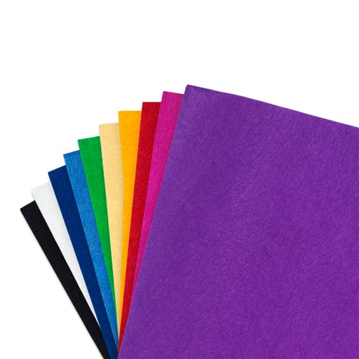 Lámina de fieltro color 50x70 cm 160 g/m² para manualidades escolares y disfraces