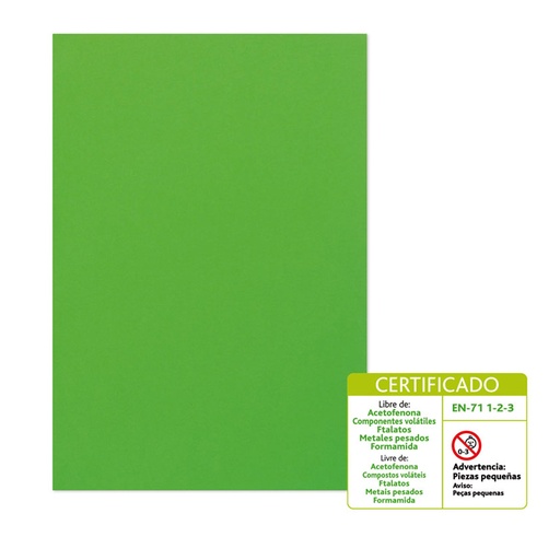 Lámina de goma EVA 40 x 60 cm 5 mm verde claro Fixo Kids