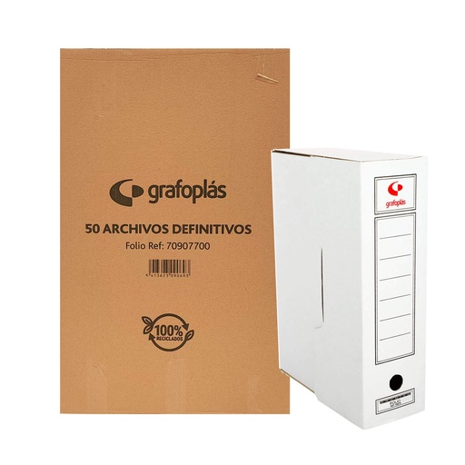 Caja de archivo definitivo cartón Folio Grafoplás Ecoclassic (Caja 50 unidades)