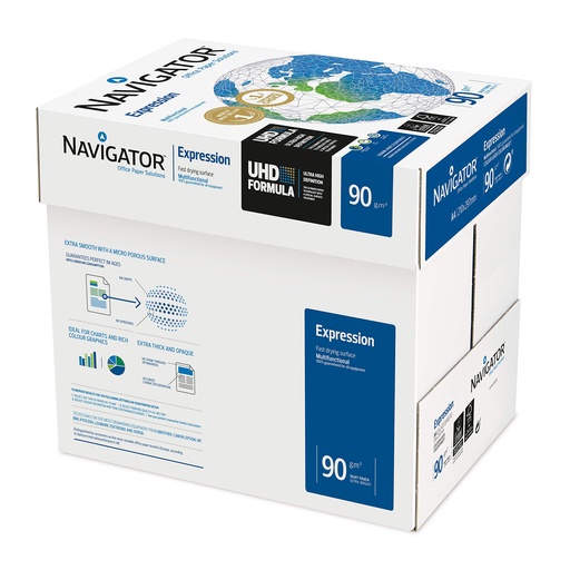 Papel A4 90 g/m² Navigator Expression (Caja 5 paquetes)