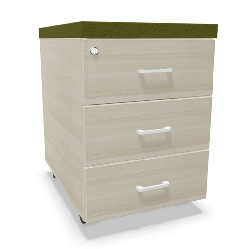 Cajonera móvil de melamina Actiu con cojín, 3 cajones personales JX32 personalizada