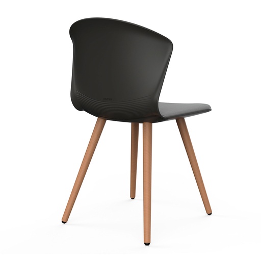 Silla Whass con 4 patas de madera y asiento tapizado