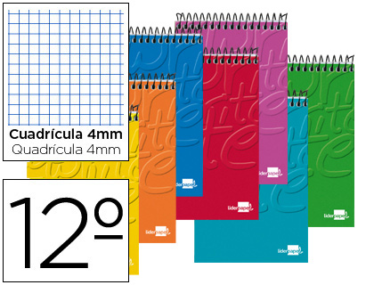Bloc de espiral B7 cuadriculado 80 hojas Liderpapel
