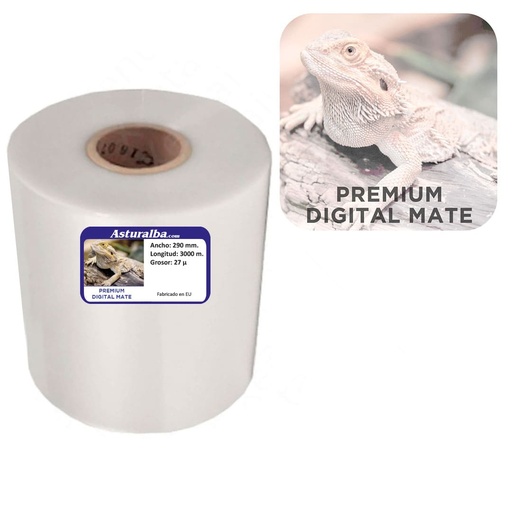 Bobina de plastificar Premium Digital Mate 27 µ 290 mm x 3000 m